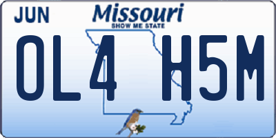MO license plate OL4H5M