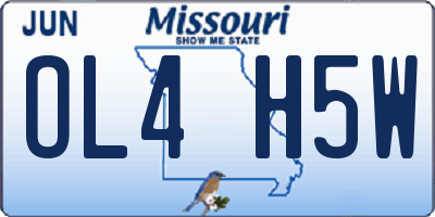 MO license plate OL4H5W