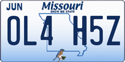 MO license plate OL4H5Z