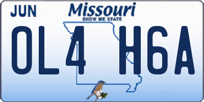 MO license plate OL4H6A