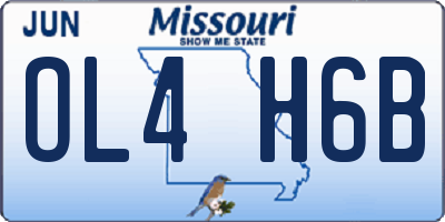 MO license plate OL4H6B