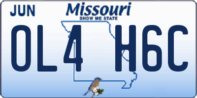 MO license plate OL4H6C
