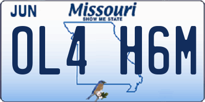 MO license plate OL4H6M