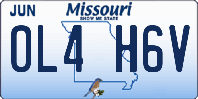 MO license plate OL4H6V
