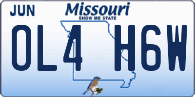 MO license plate OL4H6W