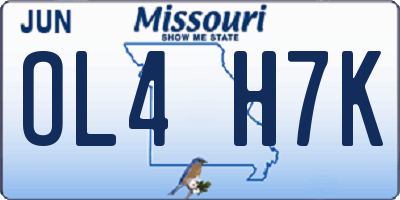 MO license plate OL4H7K