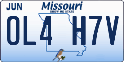 MO license plate OL4H7V