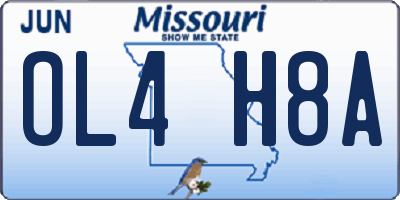 MO license plate OL4H8A