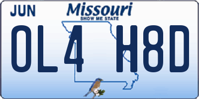 MO license plate OL4H8D