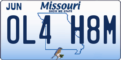 MO license plate OL4H8M