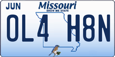 MO license plate OL4H8N