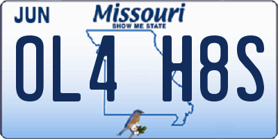 MO license plate OL4H8S