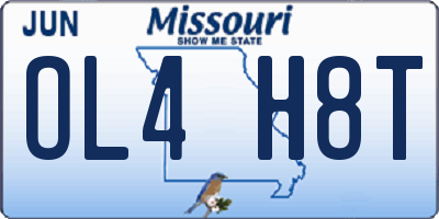 MO license plate OL4H8T