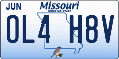 MO license plate OL4H8V