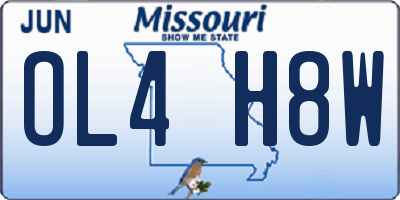 MO license plate OL4H8W