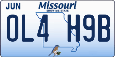 MO license plate OL4H9B