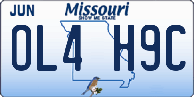 MO license plate OL4H9C
