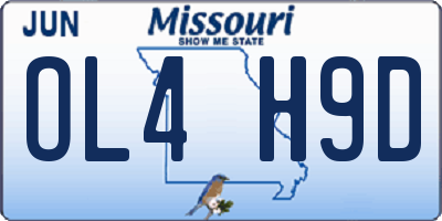 MO license plate OL4H9D