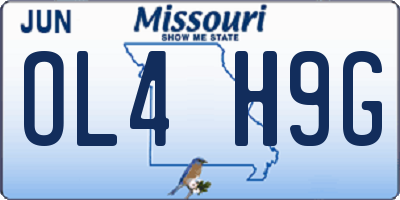 MO license plate OL4H9G
