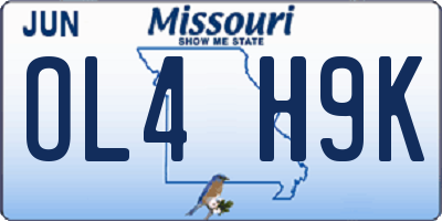 MO license plate OL4H9K