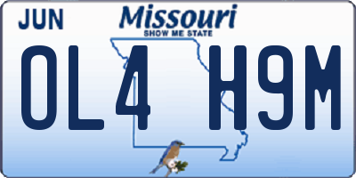 MO license plate OL4H9M