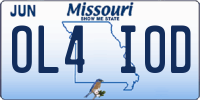 MO license plate OL4I0D