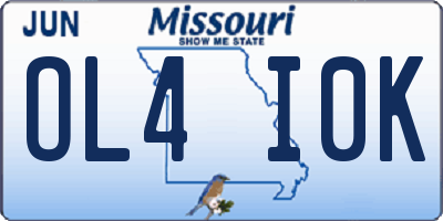 MO license plate OL4I0K