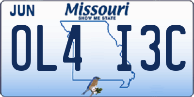 MO license plate OL4I3C