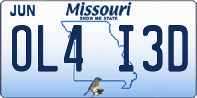 MO license plate OL4I3D