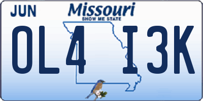 MO license plate OL4I3K