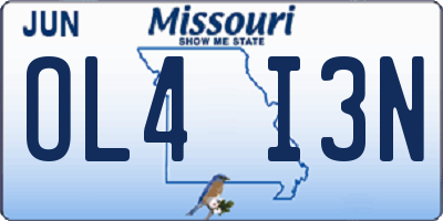 MO license plate OL4I3N
