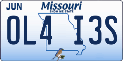 MO license plate OL4I3S