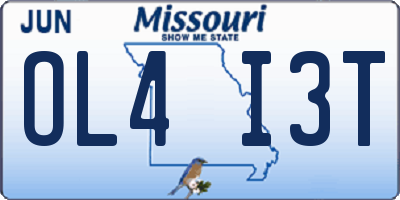 MO license plate OL4I3T