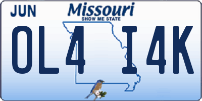 MO license plate OL4I4K