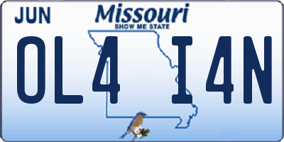 MO license plate OL4I4N