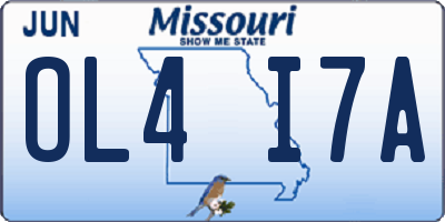 MO license plate OL4I7A