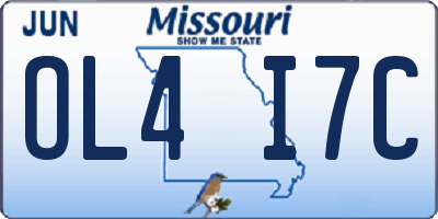 MO license plate OL4I7C