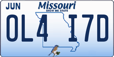 MO license plate OL4I7D