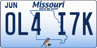 MO license plate OL4I7K