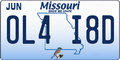 MO license plate OL4I8D