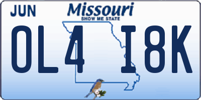 MO license plate OL4I8K