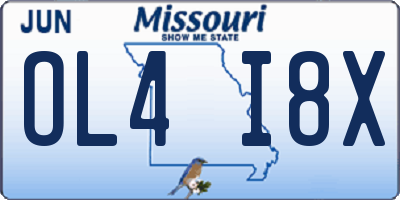 MO license plate OL4I8X