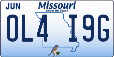 MO license plate OL4I9G