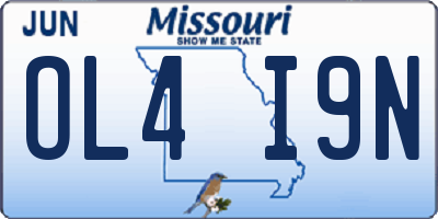 MO license plate OL4I9N