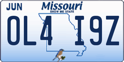 MO license plate OL4I9Z