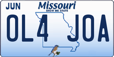 MO license plate OL4J0A