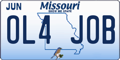 MO license plate OL4J0B