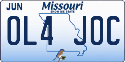 MO license plate OL4J0C
