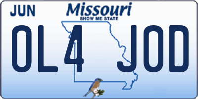 MO license plate OL4J0D