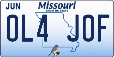 MO license plate OL4J0F